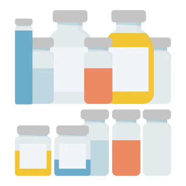 Vector illustration of Med bottles