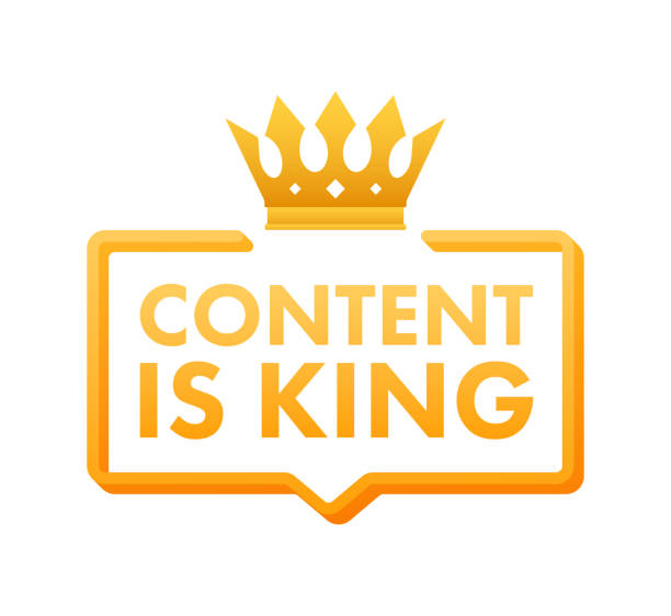 istock Content is king sign, label. Content strategy for advertising and marketing. Vector stock illustration 1468256707