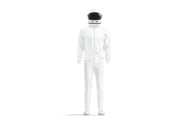 istock Blank white bomber, helmet, pants and sneakers mockup, isolated 1468258743