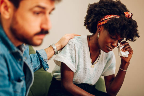 istock Diverse couple on a therapy session in a psychologist office 1468261941