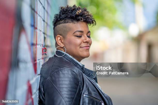 Portrait Of A Yung Woman Stock Photo - Download Image Now - Lesbian, Short Hair, One Woman Only