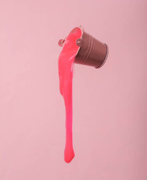 istock Mini Bucket with slime isolated on pink background 1468267605