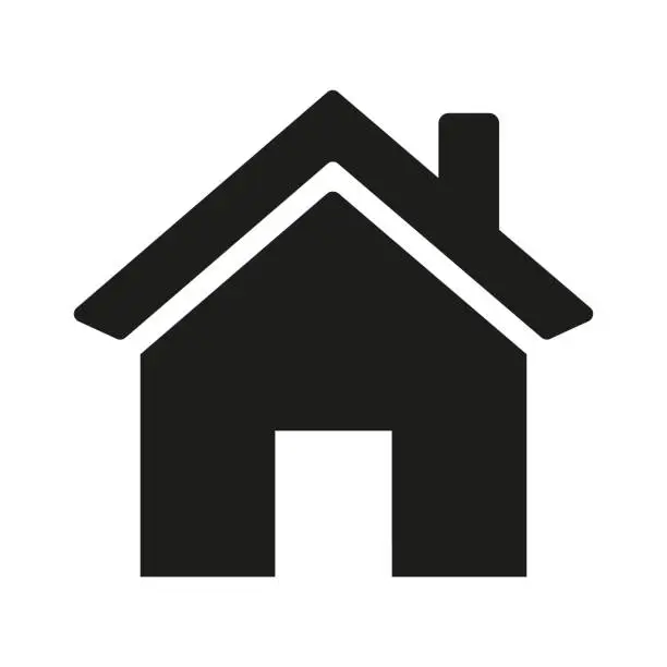 Vector illustration of Home flat icon on white background.