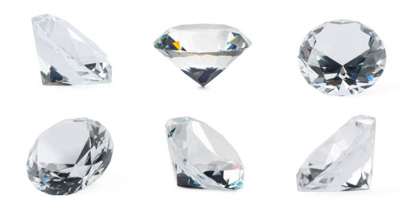 istock Set with beautiful dazzling diamonds on white background 1468273134