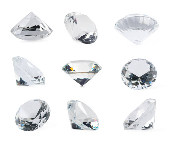 istock Set with beautiful dazzling diamonds on white background 1468273196