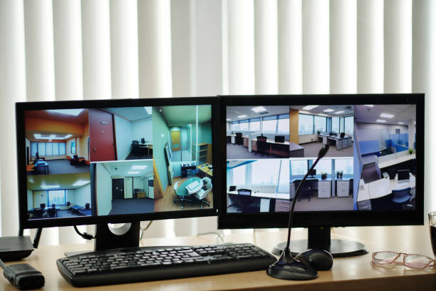 istock Surveillance Footage of Monitors 1468274963