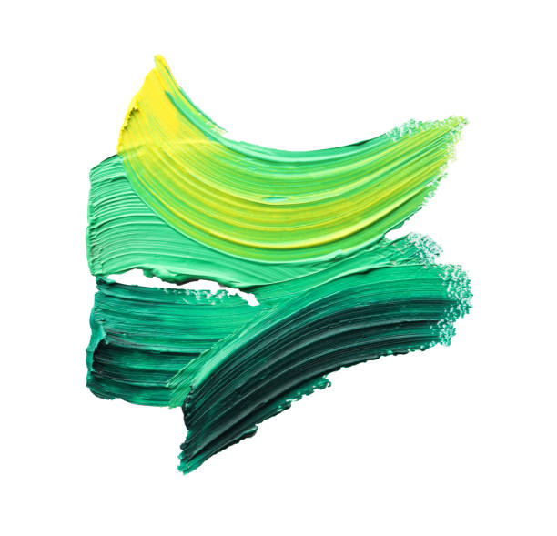 istock Colorful oil paint strokes on white background, top view 1468277801