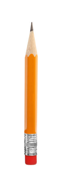 istock Short graphite pencil with eraser isolated on white. School stationery 1468279327
