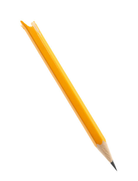 istock Broken graphite pencil on white background. School stationery 1468279415