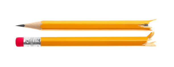 istock Broken graphite pencil on white background. School stationery 1468279804