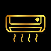 klimaanlage symbol in goldener farbe
