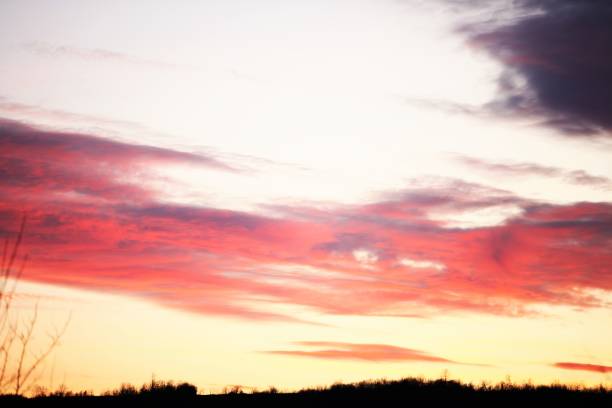 istock An unusual sky, with red, yellow, white and purple clouds 1468290357