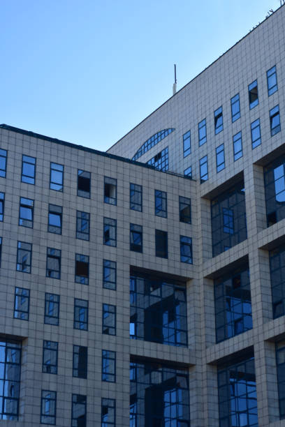 istock Brutalist architecture buildings on a sunny day 1468293190