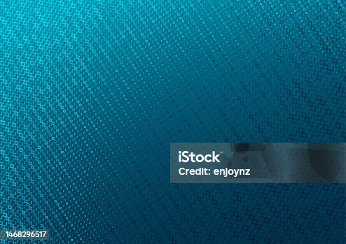 istock Abstract green blue binary DNA data background technology vector design 1468296517