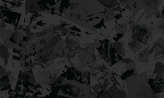 Seamless black and dark gray camouflaged abstract patterns wallpaper vector background