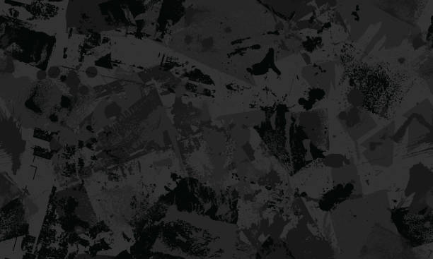 Seamless camouflaged black grunge textures wallpaper background vector art illustration