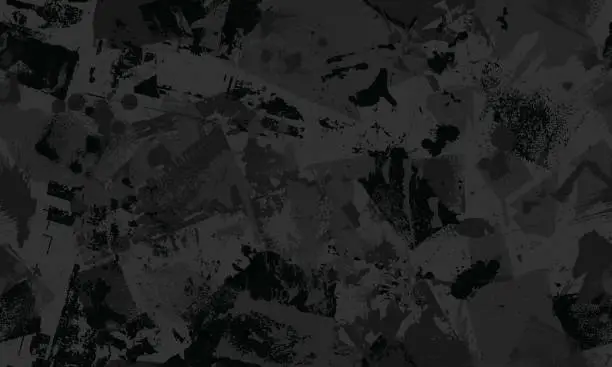 Vector illustration of Seamless camouflaged black grunge textures wallpaper background