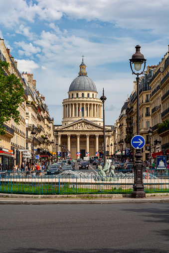 Paris, France - May 2019: Pantheon building in Latin quarter