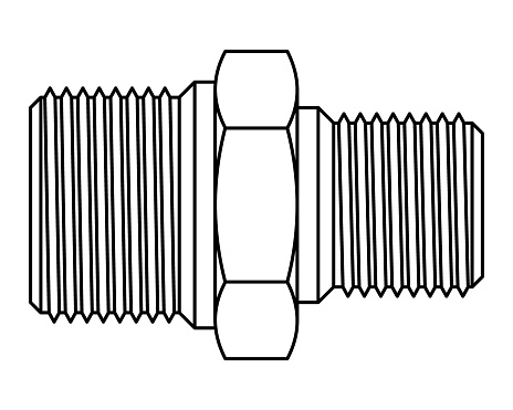 Contour illustration of pipe thread adapter