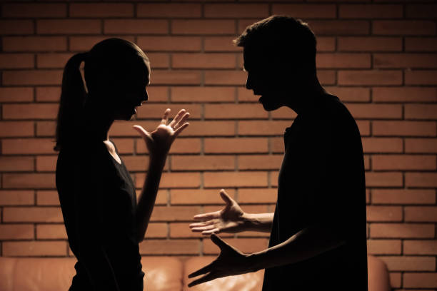 istock Unhappy couple having quarrel fight 1468298457