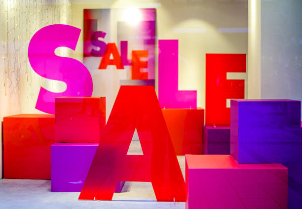 sale sign at a shop window in austria