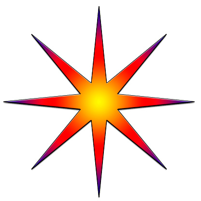 Red Glow Star on Black background - Abstract Light Effect Element Design