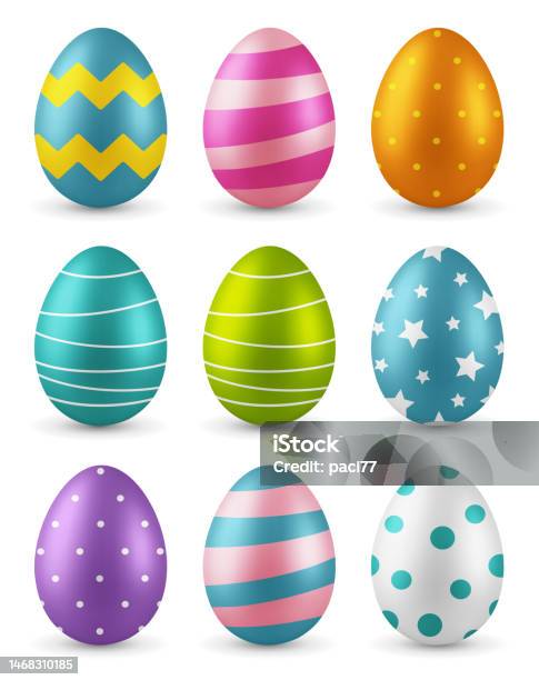 Пасхальные Яйца — стоковая векторная графика и другие изображения на тему Пасхальное яйцо - Пасхальное яйцо, Пасха, Векторная графика