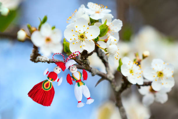 istock Bulgarian Martenitsa on blossoming tree branch 1468315397