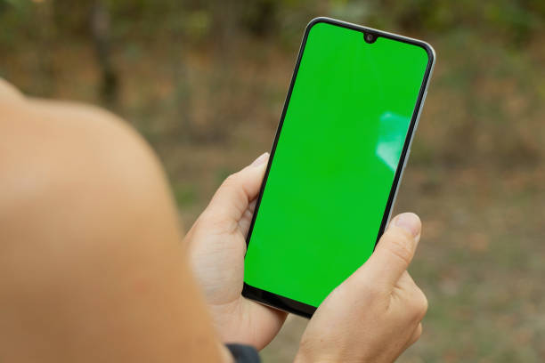 istock hands holding phone with green screen in summer park close up 1468315794