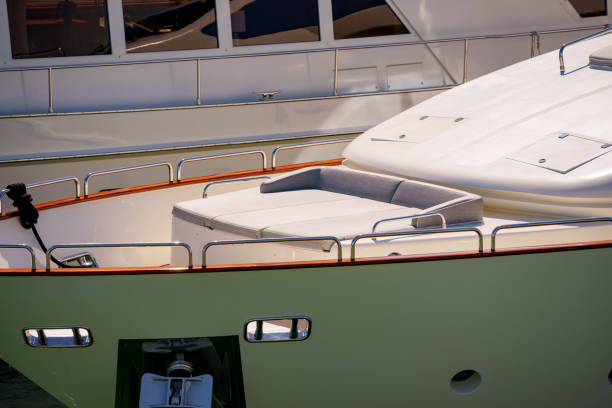 istock Closeup of a luxury yacht front deck 1468316511