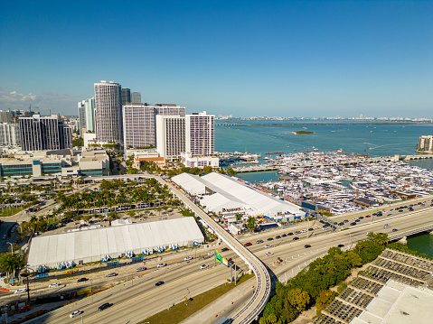 Drone photo Miami Boat Show 2023