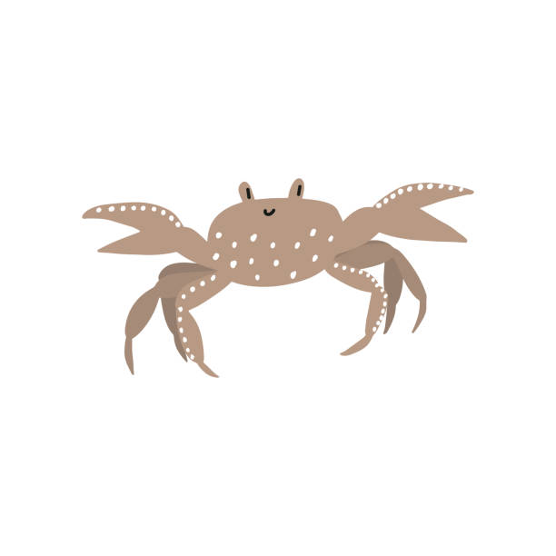 istock Cute crab in Scandinavian style on a white background. Vector hand drawn kids illustration. Sea ocean. Underwater world 1468316909
