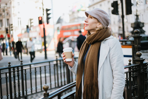 istock Woman drinking coffee at Regent Street 1468321949