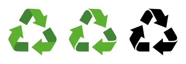 Vector illustration of set of recycling icons. recycle logo symbol. vector illustration 10 eps.