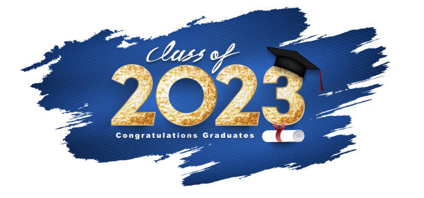 Class of 2023 Vector text for graduation gold design, congratulation event, T-shirt, party, high school or college graduate. Lettering for greeting, invitation card Class of 2023 Vector text for graduation gold design, congratulation event, T-shirt, party, high school or college graduate. Lettering for greeting, invitation card graduation stock illustrations