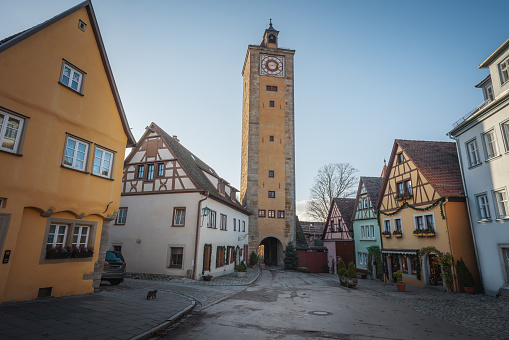 Burgturm (Castle Tower) and Stadttor gate - Rothenburg ob der Tauber, Bavaria, Germany