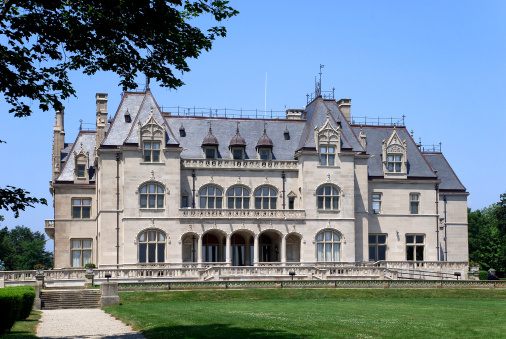 In the style of a French Renaissance chateau, Ochre Court is one of the historic mansions of Newport, RI.  It is now one of the buildings of Salve Regina University.