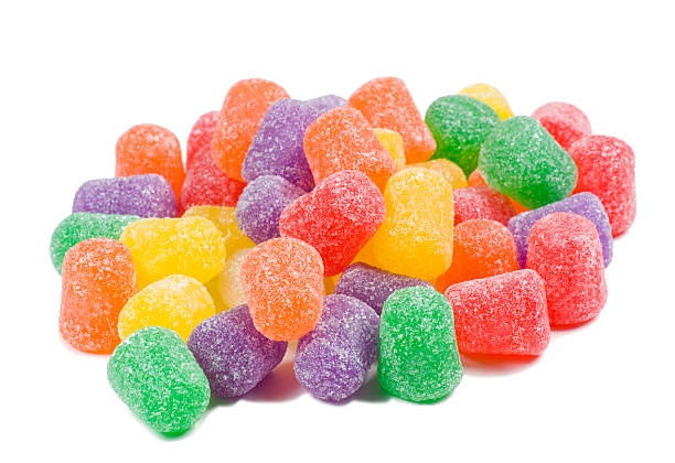 istock Colorful Gum Drops Candy on White 146834451