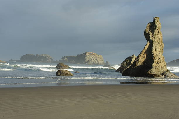 Bandon Beach Oregon stock photo