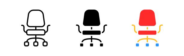 Chair line icon. Relaxation, leisure, cinema, room, sit, arrangement, comfort, work, shop, nature. furniture concept. Vector icon in line, black and colorful style on white background Chair line icon. Relaxation, leisure, cinema, room, sit, arrangement, comfort, work, shop, nature. furniture concept. Vector icon in line, black and colorful style on white background indoors bar restaurant sofa stock illustrations