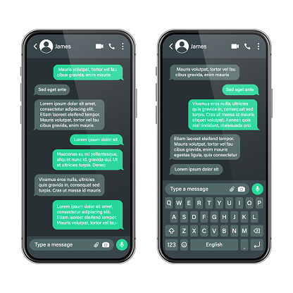 Realistic Smartphone With Messaging App Sms Text Frame Conversation ...