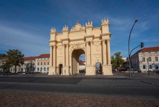 istock Brandenburg Gate (Brandenburger Tor) at Luisenplatz Square - Potsdam, Brandenburg, Germany 1468347733