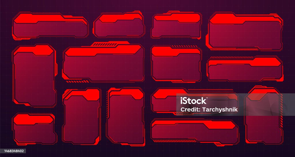 Red Ui Box Red Futuristic Hud Or Ui Elements Scifi User Interface Text Boxes ...