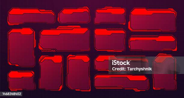 Red Ui Box Red Futuristic Hud Or Ui Elements Scifi User Interface Text Boxes ...