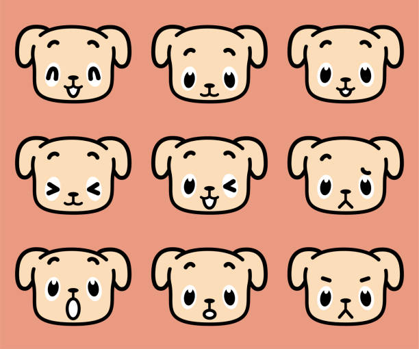 Cute facial expression icon of the dog Animal characters vector art illustration.
Cute facial expression icon of the dog. rescue dogs stock illustrations