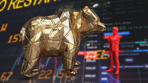 istock The gold bear and red man for business concept 3d rendering 1468352991