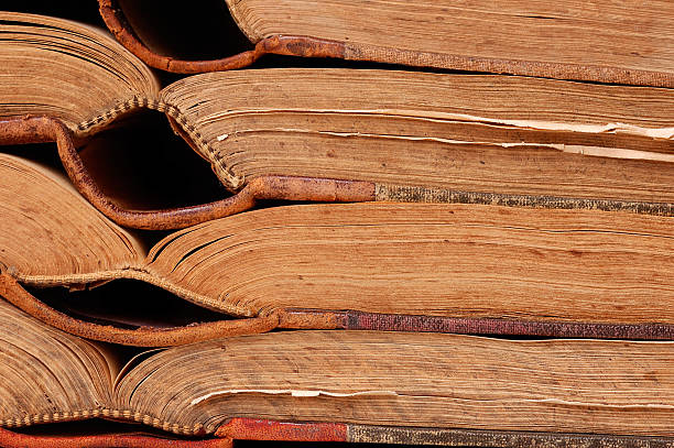 istock back of the old books in a raw 146835333
