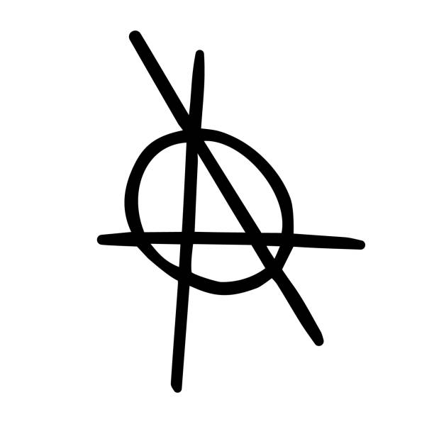 ilustrações, clipart, desenhos animados e ícones de vetor desenhado à mão doodle esboço símbolo anarquia - símbolo da anarquia