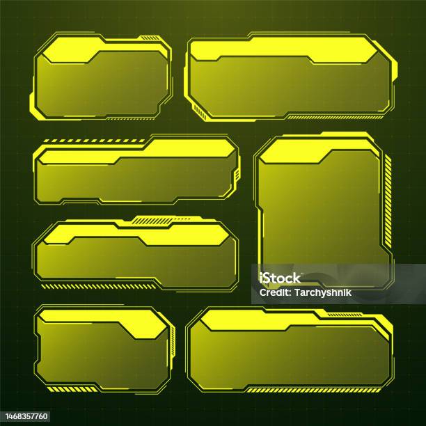 Yellow Futuristic Hud Ui Elements Scifi User Interface Text Boxes ...