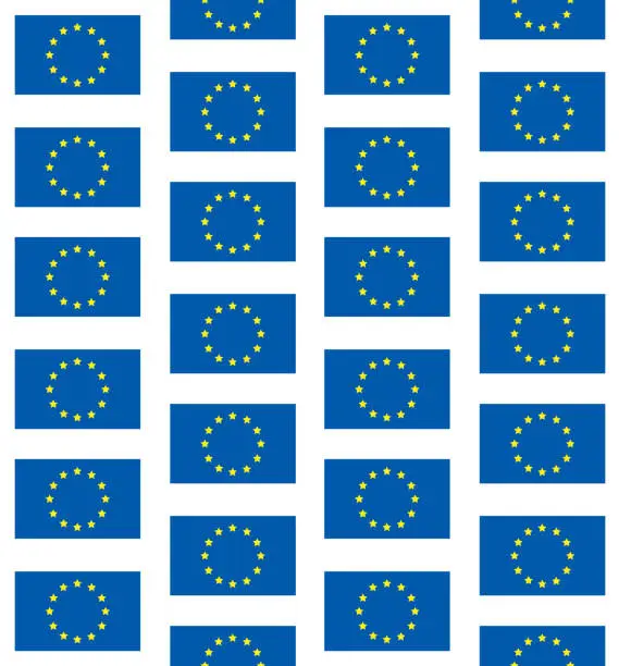 Vector illustration of Vector seamless pattern of flat European Union flag